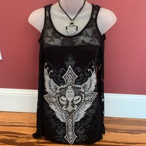 Bling Cold Shoulder Top